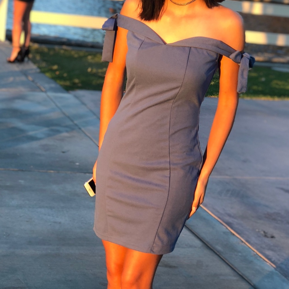 Blue tight dress